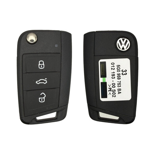 VW Autoschlüssel 5G0-959-753-BA 3-Tasten HU162 MQB48 434MHz